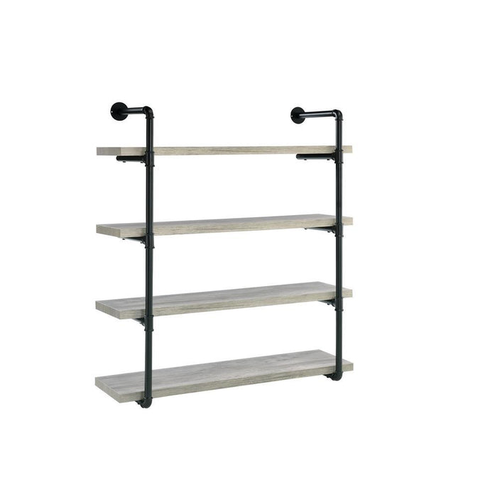Elmcrest 40-inch Wall Shelf Black and Grey Driftwood - Just Furniture (PA) - Multi Location