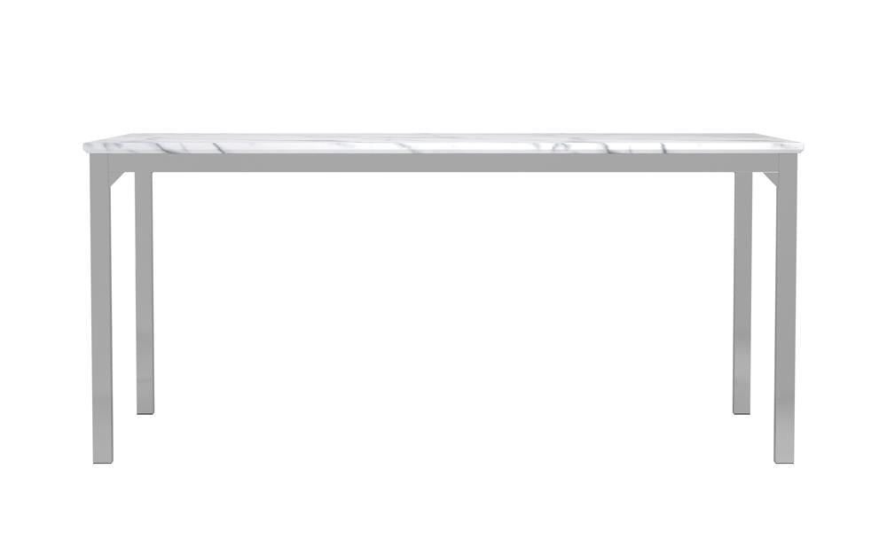 Athena Rectangle Dining Table with Marble Top Chrome - Just Furniture (PA) - Multi Location