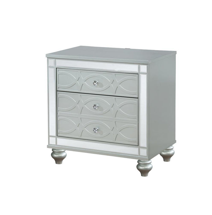 Gunnison 2-drawer Nightstand Silver Metallic - Just Furniture (PA) - Multi Location