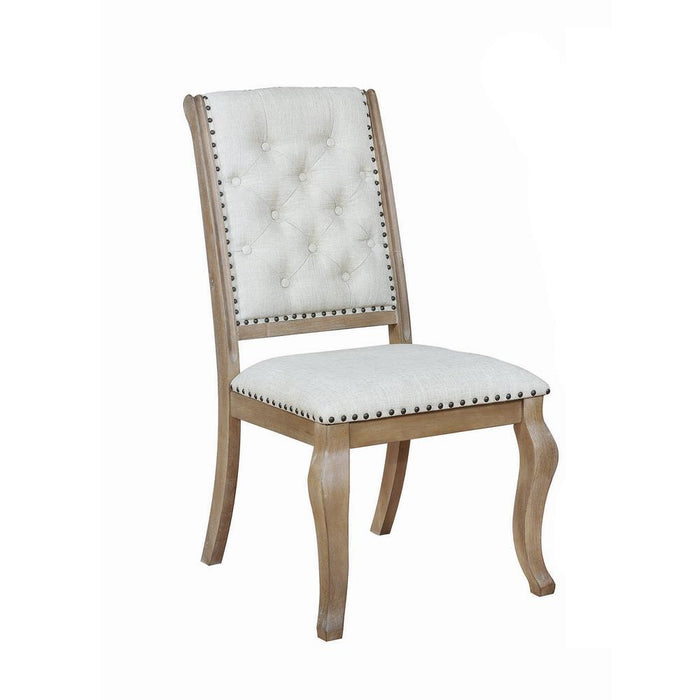 Brockway Tufted Side Chairs Cream and Barley Brown (Set of 2) - Just Furniture (PA) - Multi Location