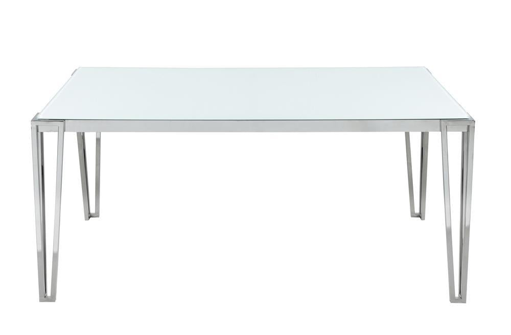 Pauline Rectangular Dining Table with Metal Leg White and Chrome - Just Furniture (PA) - Multi Location