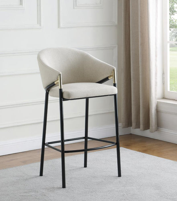 Chadwick Sloped Arm Bar Stools Beige and Glossy Black (Set of 2) - Just Furniture (PA) - Multi Location