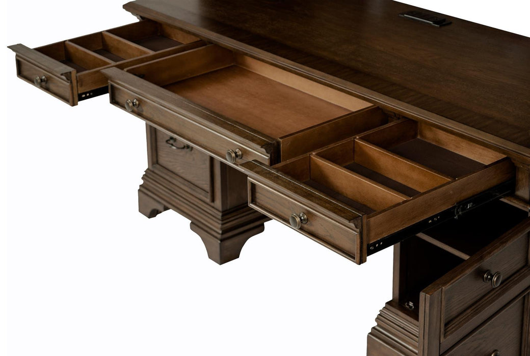 Hartshill Credenza with Power Outlet Burnished Oak - Just Furniture (PA) - Multi Location