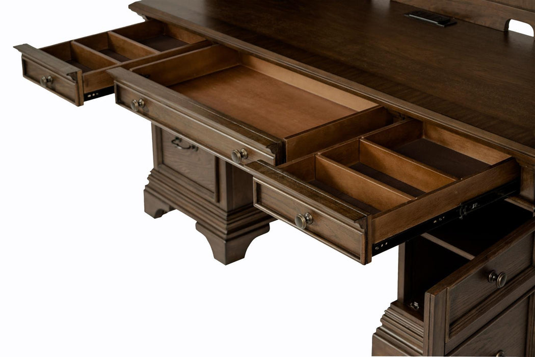 Hartshill Credenza with Hutch Burnished Oak - Just Furniture (PA) - Multi Location
