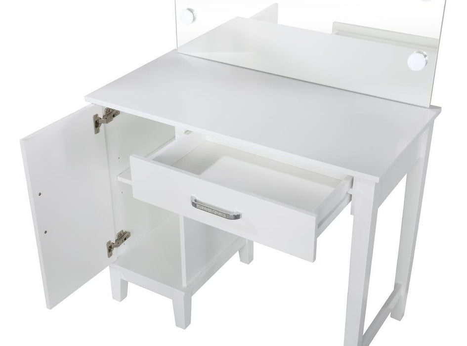 Elijah Vanity Set with LED Lights White and Dark Grey - Just Furniture (PA) - Multi Location