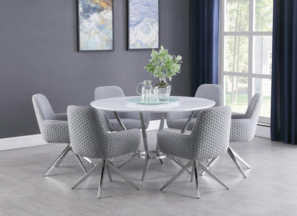 Abby Flare Arm Side Chair Light Grey and Chrome - Just Furniture (PA) - Multi Location