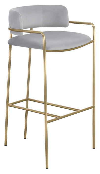 Comstock Upholstered Low Back Stool Grey and Gold - Just Furniture (PA) - Multi Location