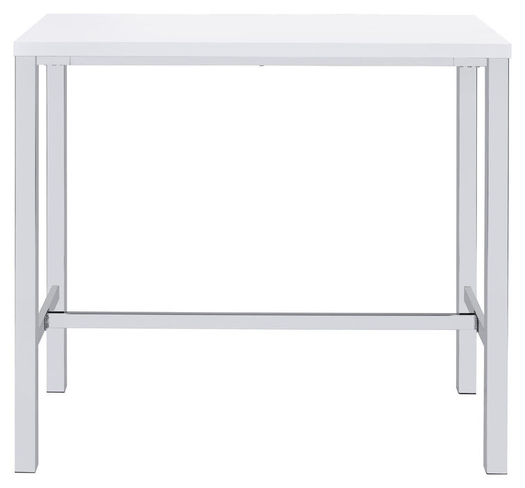 Natividad 5-piece Bar Set White High Gloss and Chrome - Just Furniture (PA) - Multi Location
