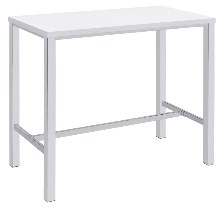 Natividad 5-piece Bar Set White High Gloss and Chrome - Just Furniture (PA) - Multi Location