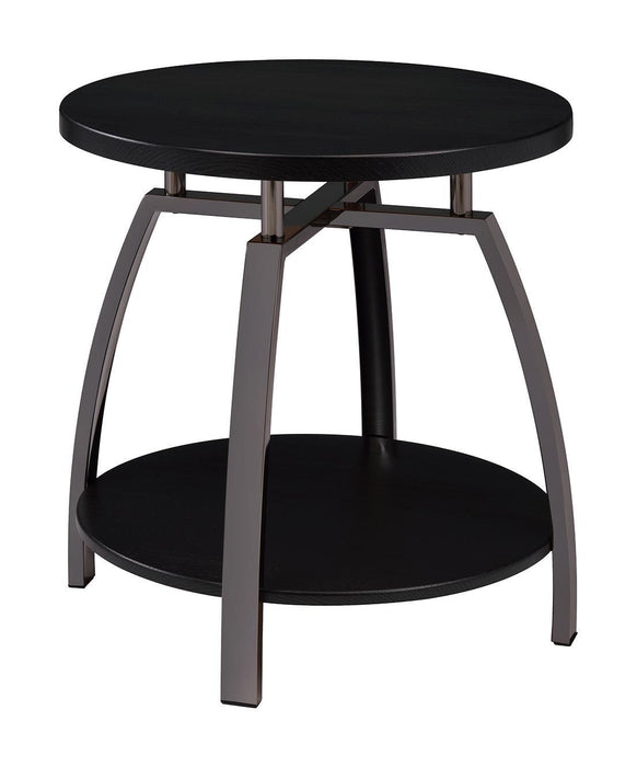 Dacre Round End Table Dark Grey and Black Nickel - Just Furniture (PA) - Multi Location