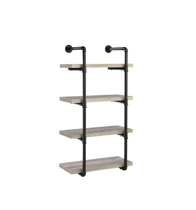 Elmcrest 24-inch Wall Shelf Black and Rustic Oak - Just Furniture (PA) - Multi Location
