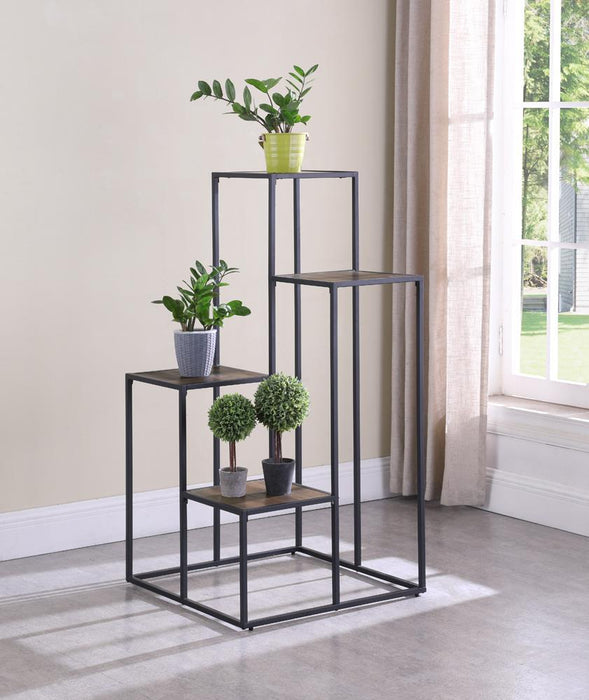 Rito 4-tier Display Shelf Rustic Brown and Black - Just Furniture (PA) - Multi Location