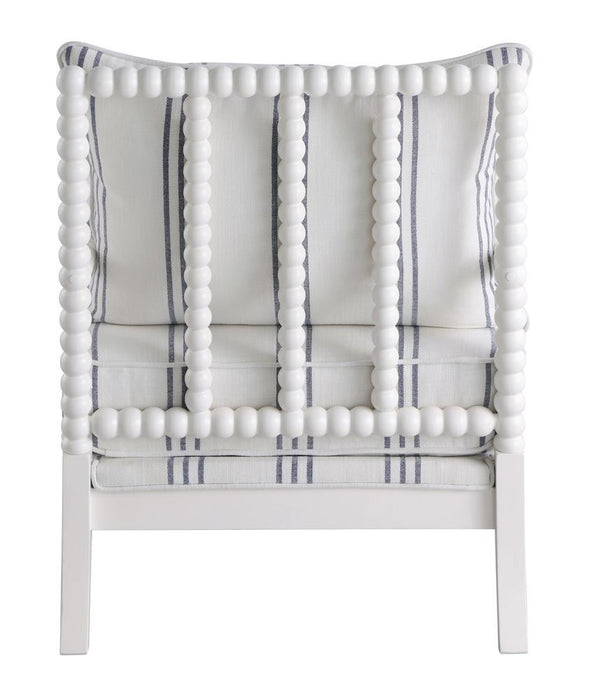 Blanchett Upholstered Accent Chair with Spindle Accent White and Navy - Just Furniture (PA) - Multi Location