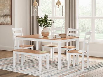Gesthaven Dining Table with 4 Chairs and Bench (Set of 6) - Just Furniture (PA) - Multi Location