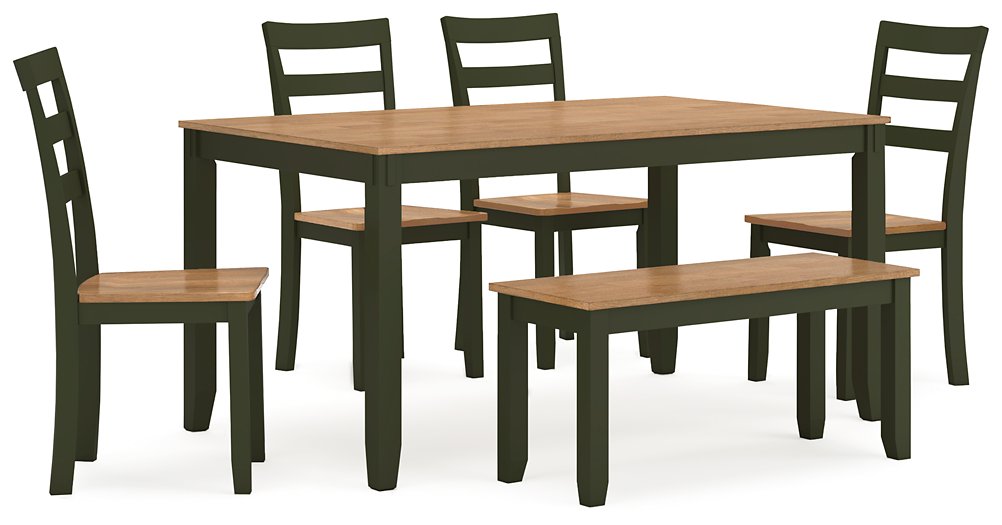 Gesthaven Dining Table with 4 Chairs and Bench (Set of 6) - Just Furniture (PA) - Multi Location