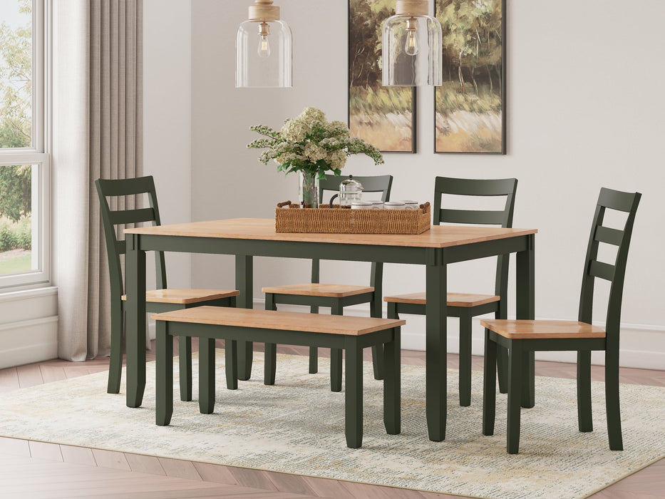 Gesthaven Dining Table with 4 Chairs and Bench (Set of 6) - Just Furniture (PA) - Multi Location