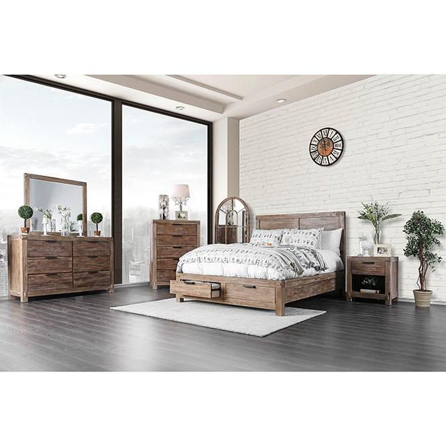 Wynton Weathered Light Oak Cal.King, E.King, & Queen Bed - Just Furniture (PA) - Multi Location