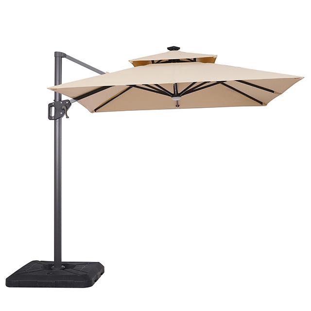 Xico 8 Ft Square Umbrella w/ Double Top w/ LED Light + 37" Large Base - Just Furniture (PA) - Multi Location