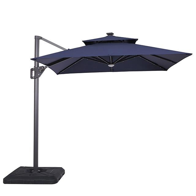Xico 8 Ft Square Umbrella w/ Double Top w/ LED Light + 37" Large Base - Just Furniture (PA) - Multi Location