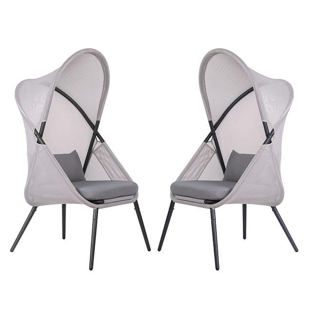 Alverta Foldable Chair Grey & Black (2/Ctn) - Just Furniture (PA) - Multi Location