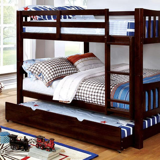 Cameron Dark Walnut, White & Gray Full/Full Bunk Bed - Just Furniture (PA) - Multi Location