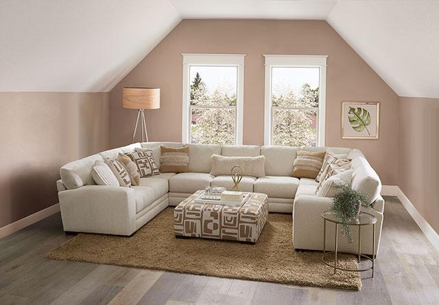 CARLETON Ottoman, Ivory/Tan - Just Furniture (PA) - Multi Location