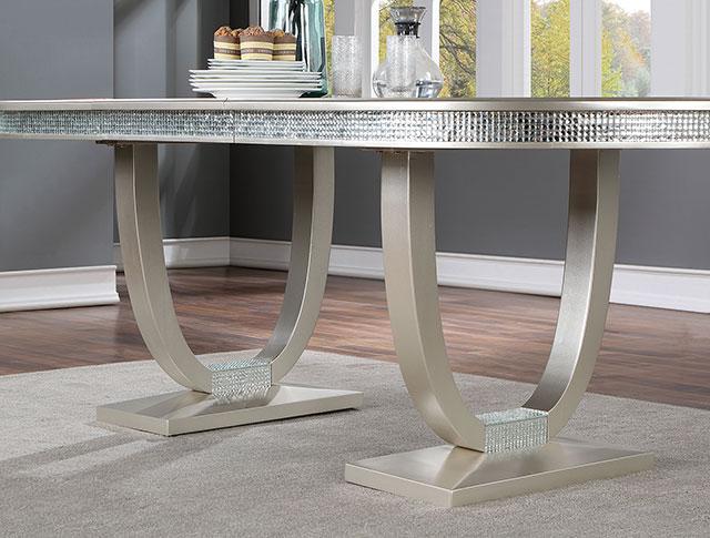 CATHALINA Oval Dining Table, Silver - Just Furniture (PA) - Multi Location
