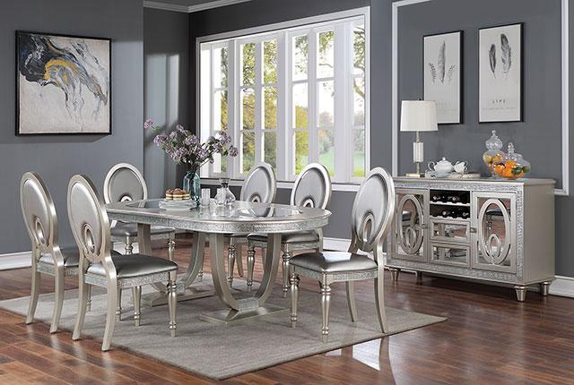 CATHALINA Oval Dining Table, Silver - Just Furniture (PA) - Multi Location