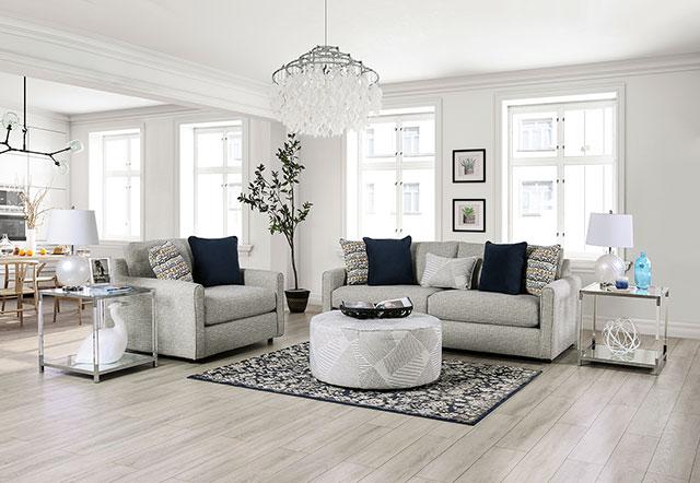 CHANCERY Ottoman, Gray/Navy - Just Furniture (PA) - Multi Location