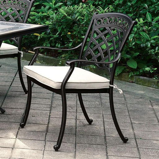 Charissa Antique Black/Beige Arm Chair (2/CTN) - Just Furniture (PA) - Multi Location