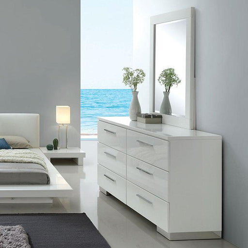 Christie Glossy White Dresser - Just Furniture (PA) - Multi Location