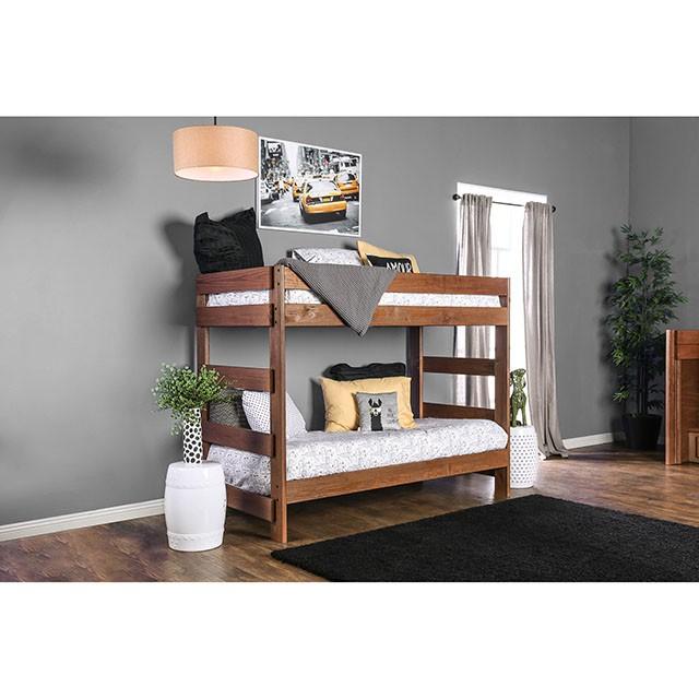 Arlette Twin/Twin Bunk Bed Brown, Black, Gray, & White - Just Furniture (PA) - Multi Location