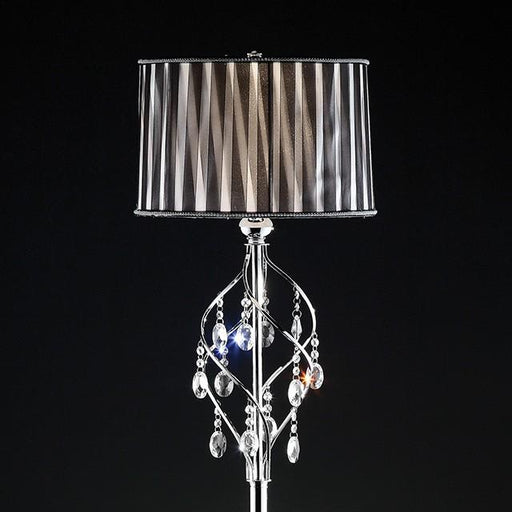 Arya Black/Chrome Floor Lamp, Hanging Crystal - Just Furniture (PA) - Multi Location