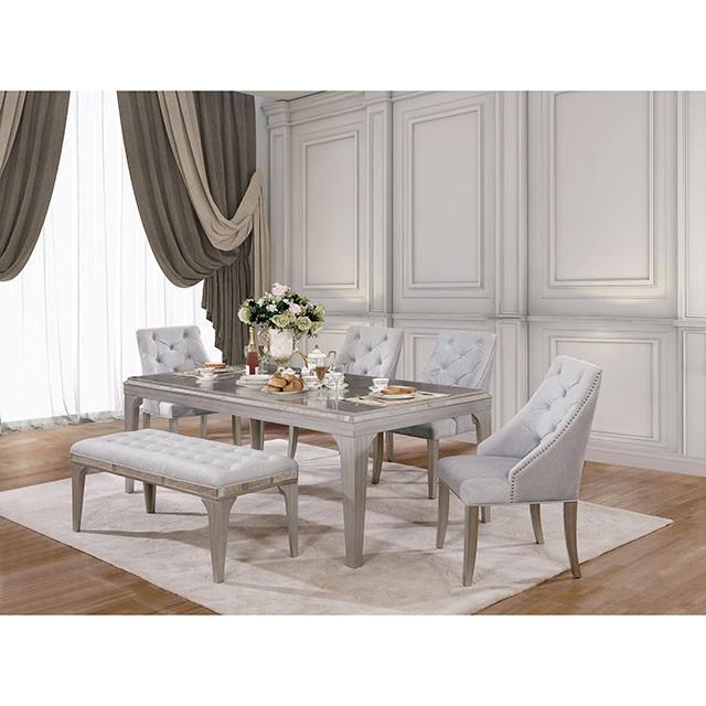 DIOCLES Silver/Gray Dining Table - Just Furniture (PA) - Multi Location