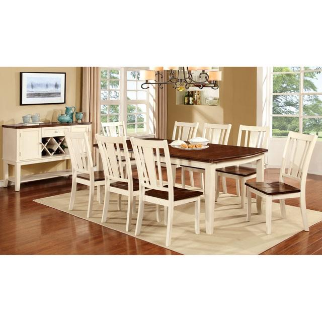 DOVER Vintage White/Cherry Dining Table w/ 18" Leaf - Just Furniture (PA) - Multi Location