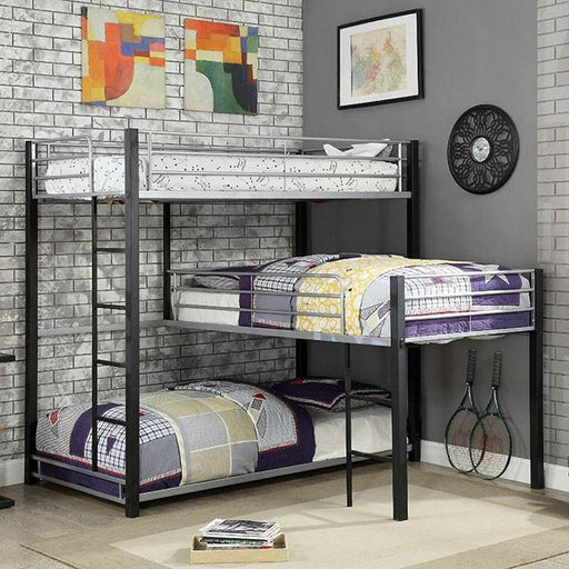 Aubrey Sand Black Twin Triple Decker Bed - Just Furniture (PA) - Multi Location
