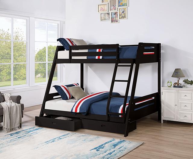 Emilee Twin/Full Bunk Bed White, Grey, Espresso, & Black - Just Furniture (PA) - Multi Location