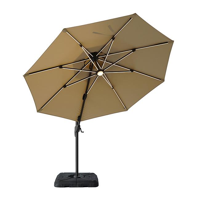 Fera 10 Ft Round Umbrella w/ LED Bulb + 37" Large Base - Just Furniture (PA) - Multi Location