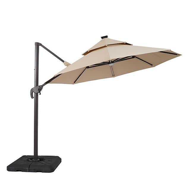 Fera 10 Ft Round Umbrella w/ LED Bulb + 37" Large Base - Just Furniture (PA) - Multi Location