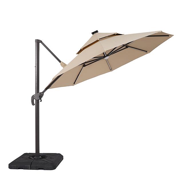 Fera 10 Ft Round Umbrella w/ LED Bulb + 37" Large Base - Just Furniture (PA) - Multi Location