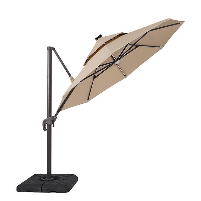 Fera 10 Ft Round Umbrella w/ LED Bulb + 37" Large Base - Just Furniture (PA) - Multi Location