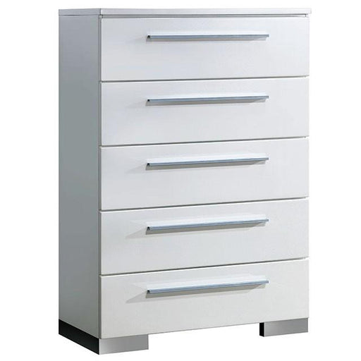 CLEMENTINE Glossy White Chest - Just Furniture (PA) - Multi Location