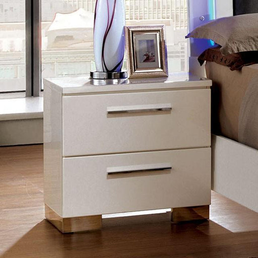 CLEMENTINE Glossy White Night Stand - Just Furniture (PA) - Multi Location