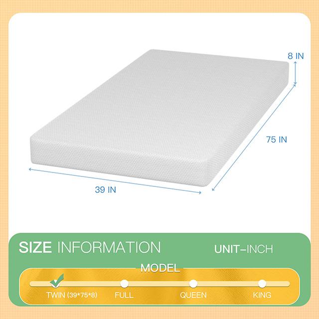 Forsythia 8" Twin Green Tea Gel Memory Foam - Just Furniture (PA) - Multi Location
