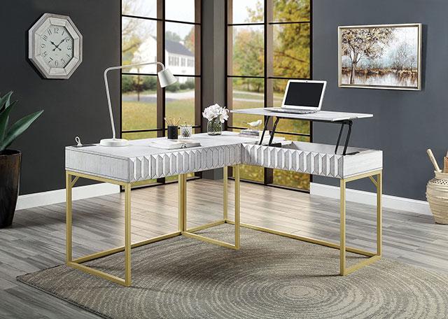 FREIBURG Corner Desk, Antique White - Just Furniture (PA) - Multi Location