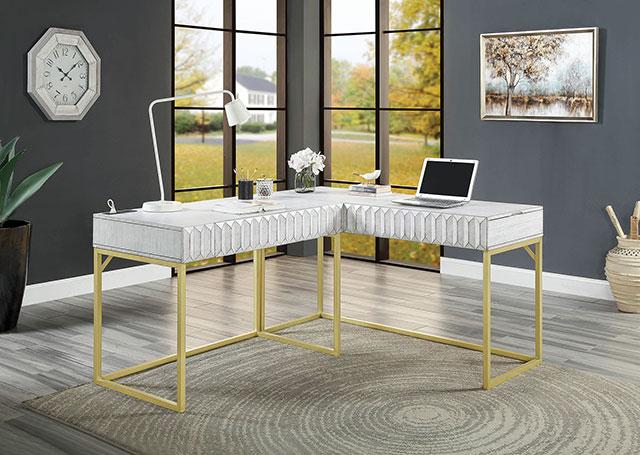 FREIBURG Corner Desk, Antique White - Just Furniture (PA) - Multi Location