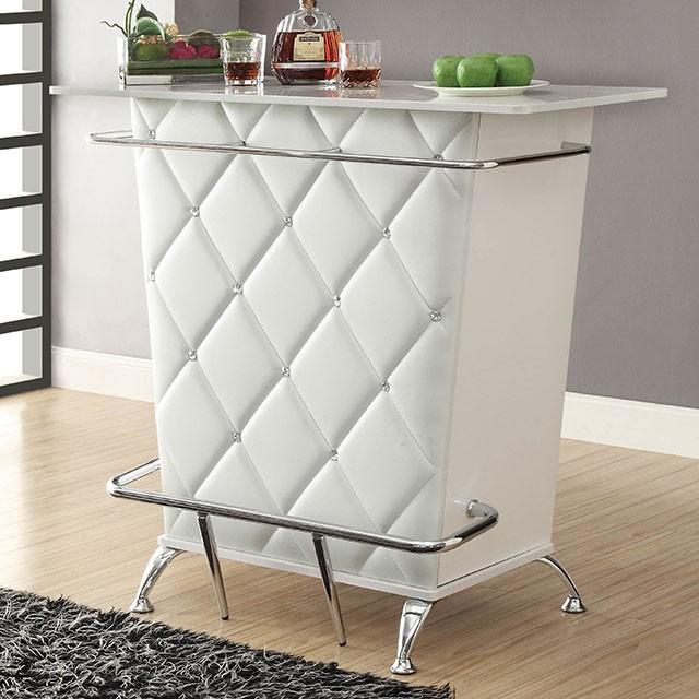 Fuero White/Chrome Bar Table (K/D) - Just Furniture (PA) - Multi Location