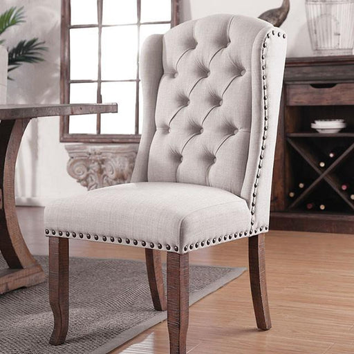 Gianna Rustic Pine/Ivory Wingback Chair (2/CTN) - Just Furniture (PA) - Multi Location