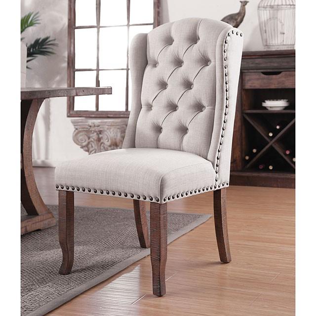 Gianna Rustic Pine/Ivory Wingback Chair (2/CTN) - Just Furniture (PA) - Multi Location