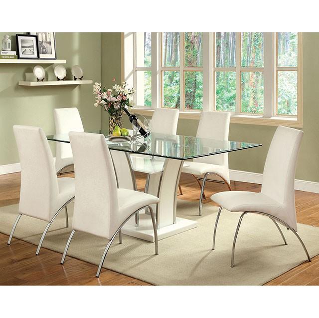 Glenview White/Chrome Dining Table - Just Furniture (PA) - Multi Location